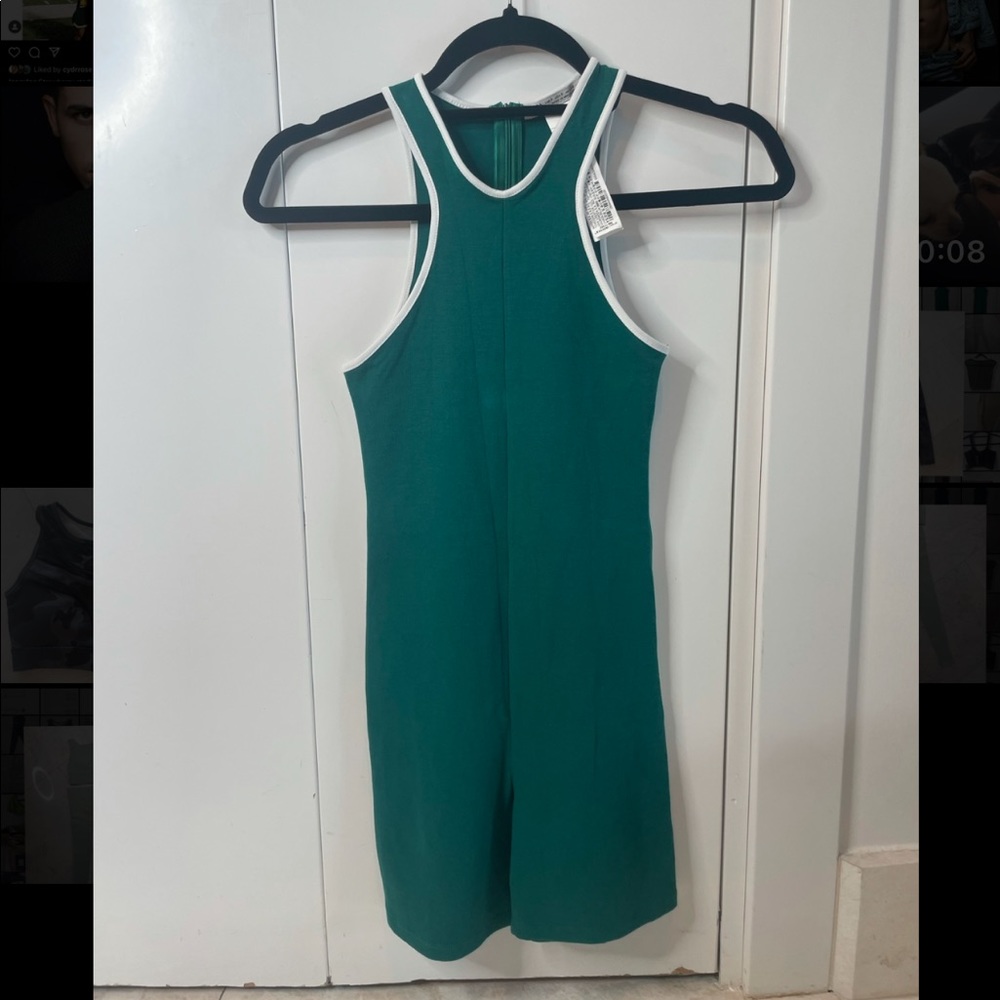 Zara green with white trim romper jumpsuit